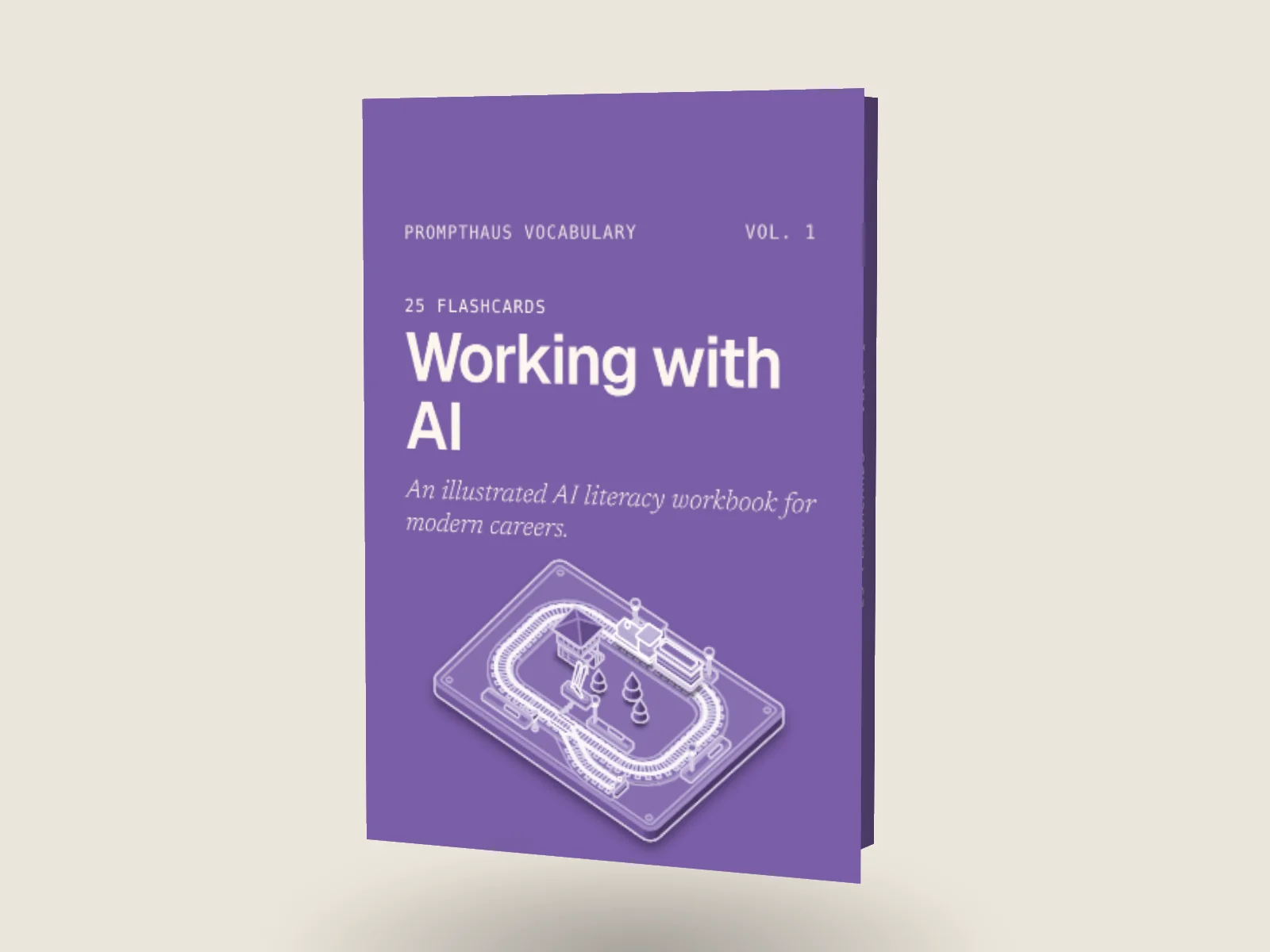 The Working with AI flashcards tuck box.